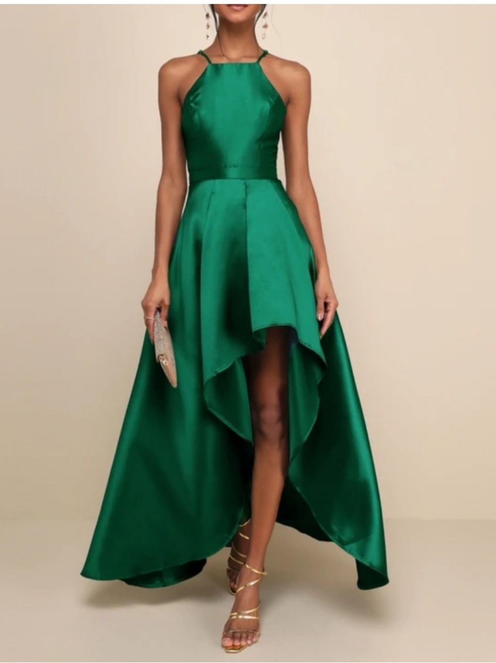NWOT — Lulus Broadway Show Green High-Low Gown